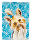 Yorkie Yorkshier Terrier Winter House Flag 28x40 Porch Sleeve Pole Decorative Outside Yard Banner Artwork Wall Hanging, Polyester