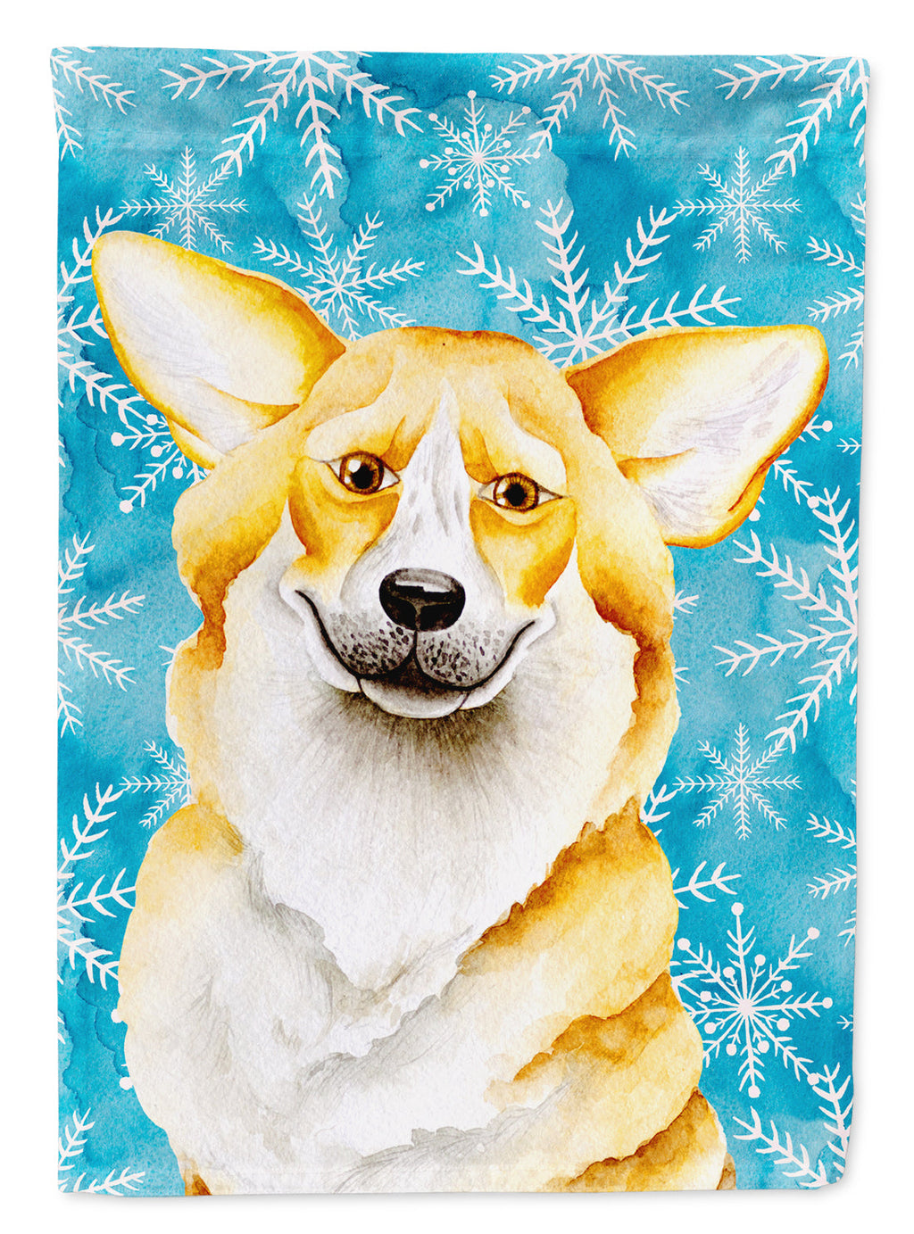Corgi Winter House Flag 28x40 Porch Sleeve Pole Decorative Outside Yard Banner Artwork Wall Hanging, Polyester