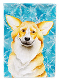 Corgi Winter House Flag 28x40 Porch Sleeve Pole Decorative Outside Yard Banner Artwork Wall Hanging, Polyester