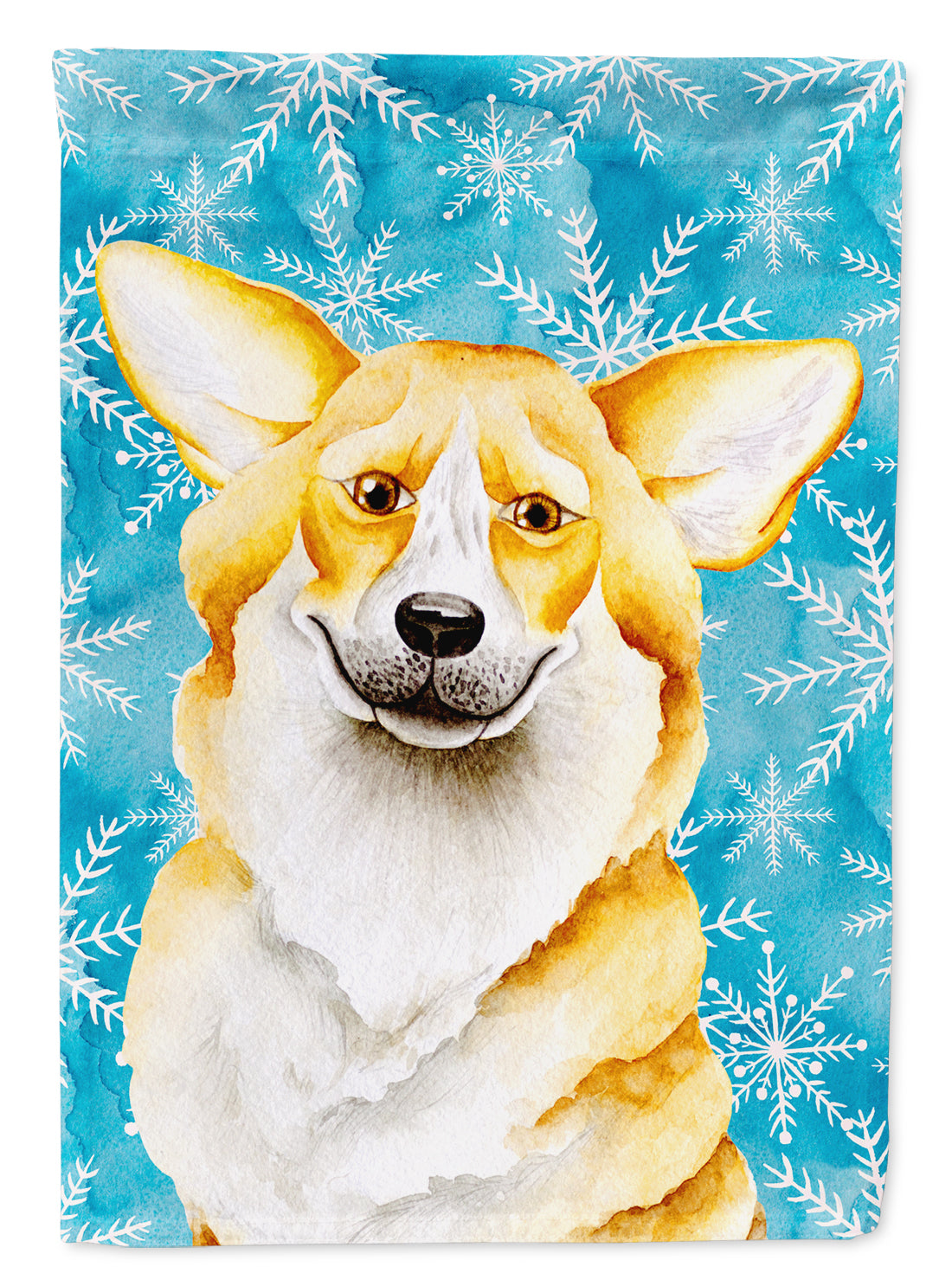 Corgi Winter House Flag 28x40 Porch Sleeve Pole Decorative Outside Yard Banner Artwork Wall Hanging, Polyester