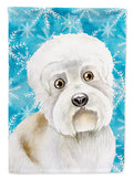 Dandie Dinmont Winter House Flag 28x40 Porch Sleeve Pole Decorative Outside Yard Banner Artwork Wall Hanging, Polyester