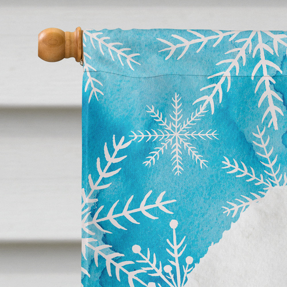 Dandie Dinmont Winter House Flag 28x40 Porch Sleeve Pole Decorative Outside Yard Banner Artwork Wall Hanging, Polyester
