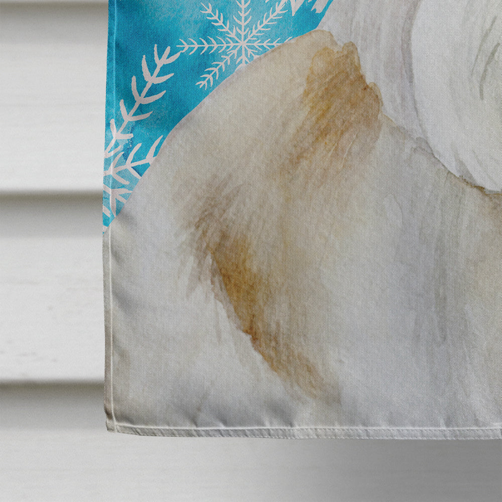 Dandie Dinmont Winter House Flag 28x40 Porch Sleeve Pole Decorative Outside Yard Banner Artwork Wall Hanging, Polyester