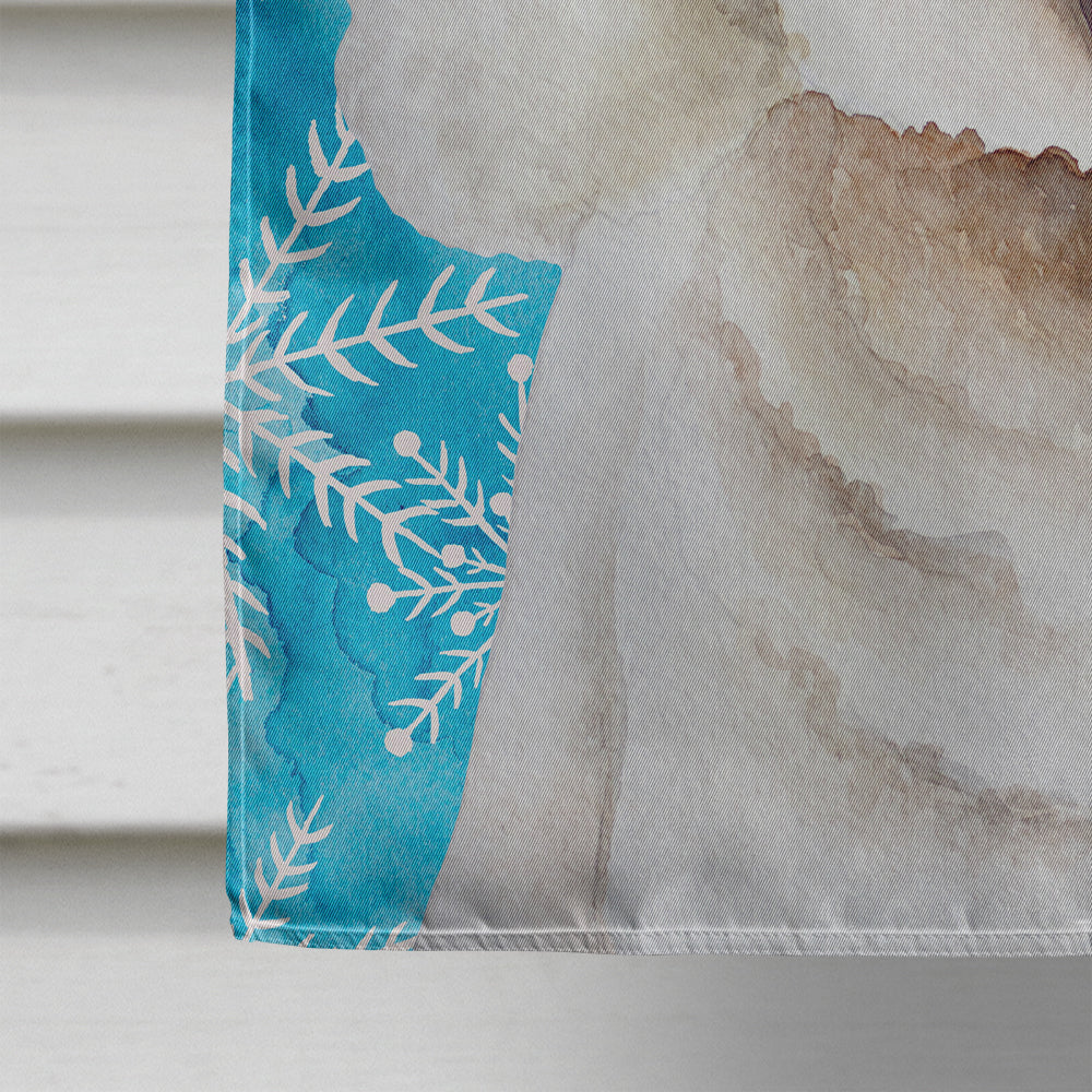 Bichon Frise Winter House Flag 28x40 Porch Sleeve Pole Decorative Outside Yard Banner Artwork Wall Hanging, Polyester
