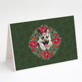 East-European Shepherd Poinsetta Wreath Greeting Cards Pack of 8 Blank Cards with Envelopes Whimsical A7 Size 5x7