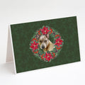 Thai Ridgeback Poinsetta Wreath Greeting Cards Pack of 8 Blank Cards with Envelopes Whimsical A7 Size 5x7