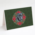Cane Corso Poinsetta Wreath Greeting Cards Pack of 8 Blank Cards with Envelopes Whimsical A7 Size 5x7