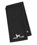 Afghan Hound Easter Black Embroidered Towel Set of 2 Decorative Bathroom Guest Hand Towel for Hand, Face, Tea, Dishcloth, 19 X 25, Black