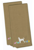 Afghan Hound Easter Tan Embroidered Towel Set of 2 Decorative Bathroom Guest Hand Towel for Hand, Face, Tea, Dishcloth, 19 X 25, Tan