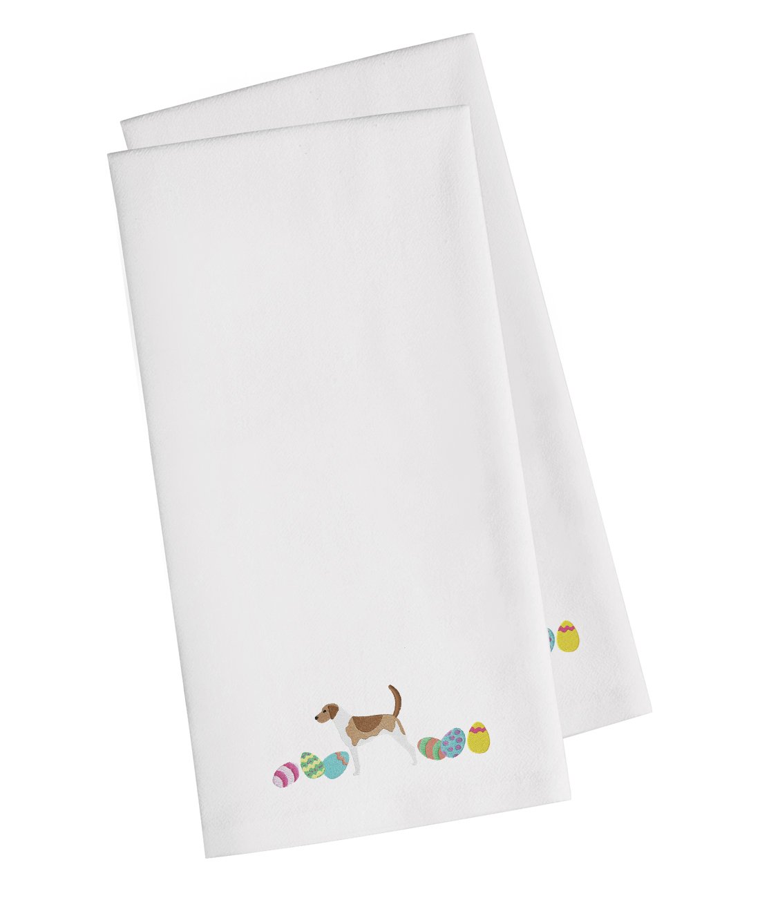 American Foxhound Easter White Embroidered Towel Set of 2 Decorative Bathroom Guest Hand Towel for Hand, Face, Tea, Dishcloth, 19 X 25, White
