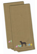 American Water Spaniel Easter Tan Embroidered Towel Set of 2 Decorative Bathroom Guest Hand Towel for Hand, Face, Tea, Dishcloth, 19 X 25, Tan
