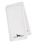 Black Labrador Retriever Easter White Embroidered Towel Set of 2 Decorative Bathroom Guest Hand Towel for Hand, Face, Tea, Dishcloth, 19 X 25, White