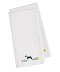 Boston Terrier Easter White Embroidered Towel Set of 2 Decorative Bathroom Guest Hand Towel for Hand, Face, Tea, Dishcloth, 19 X 25, White