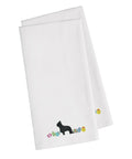 Briard Easter White Embroidered Towel Set of 2 Decorative Bathroom Guest Hand Towel for Hand, Face, Tea, Dishcloth, 19 X 25, White