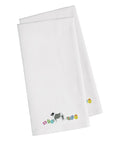 Grey Caucasian Shepherd Easter White Embroidered Towel Set of 2 Decorative Bathroom Guest Hand Towel for Hand, Face, Tea, Dishcloth, 19 X 25, White