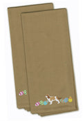 Cavalier Spaniel Easter Tan Embroidered Towel Set of 2 Decorative Bathroom Guest Hand Towel for Hand, Face, Tea, Dishcloth, 19 X 25, Tan