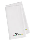 Doberman Pinscher Easter White Embroidered Towel Set of 2 Decorative Bathroom Guest Hand Towel for Hand, Face, Tea, Dishcloth, 19 X 25, White