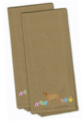 Fila Brasileiro Easter Tan Embroidered Towel Set of 2 Decorative Bathroom Guest Hand Towel for Hand, Face, Tea, Dishcloth, 19 X 25, Tan