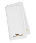 German Shepherd Easter White Embroidered Towel Set of 2 Decorative Bathroom Guest Hand Towel for Hand, Face, Tea, Dishcloth, 19 X 25, White