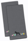 Giant Schnauzer Easter Gray Embroidered Towel Set of 2