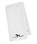 Giant Schnauzer Easter White Embroidered Towel Set of 2 Decorative Bathroom Guest Hand Towel for Hand, Face, Tea, Dishcloth, 19 X 25, White