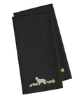 Great Pyrenees Easter Black Embroidered Towel Set of 2 Decorative Bathroom Guest Hand Towel for Hand, Face, Tea, Dishcloth, 19 X 25, Black