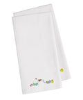 Greyhound Easter White Embroidered Towel Set of 2 Decorative Bathroom Guest Hand Towel for Hand, Face, Tea, Dishcloth, 19 X 25, White