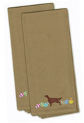 Irish Setter Easter Tan Embroidered Towel Set of 2 Decorative Bathroom Guest Hand Towel for Hand, Face, Tea, Dishcloth, 19 X 25, Tan