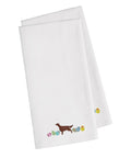 Irish Setter Easter White Embroidered Towel Set of 2 Decorative Bathroom Guest Hand Towel for Hand, Face, Tea, Dishcloth, 19 X 25, White