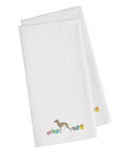 Italian Greyhound Easter White Embroidered Towel Set of 2 Decorative Bathroom Guest Hand Towel for Hand, Face, Tea, Dishcloth, 19 X 25, White