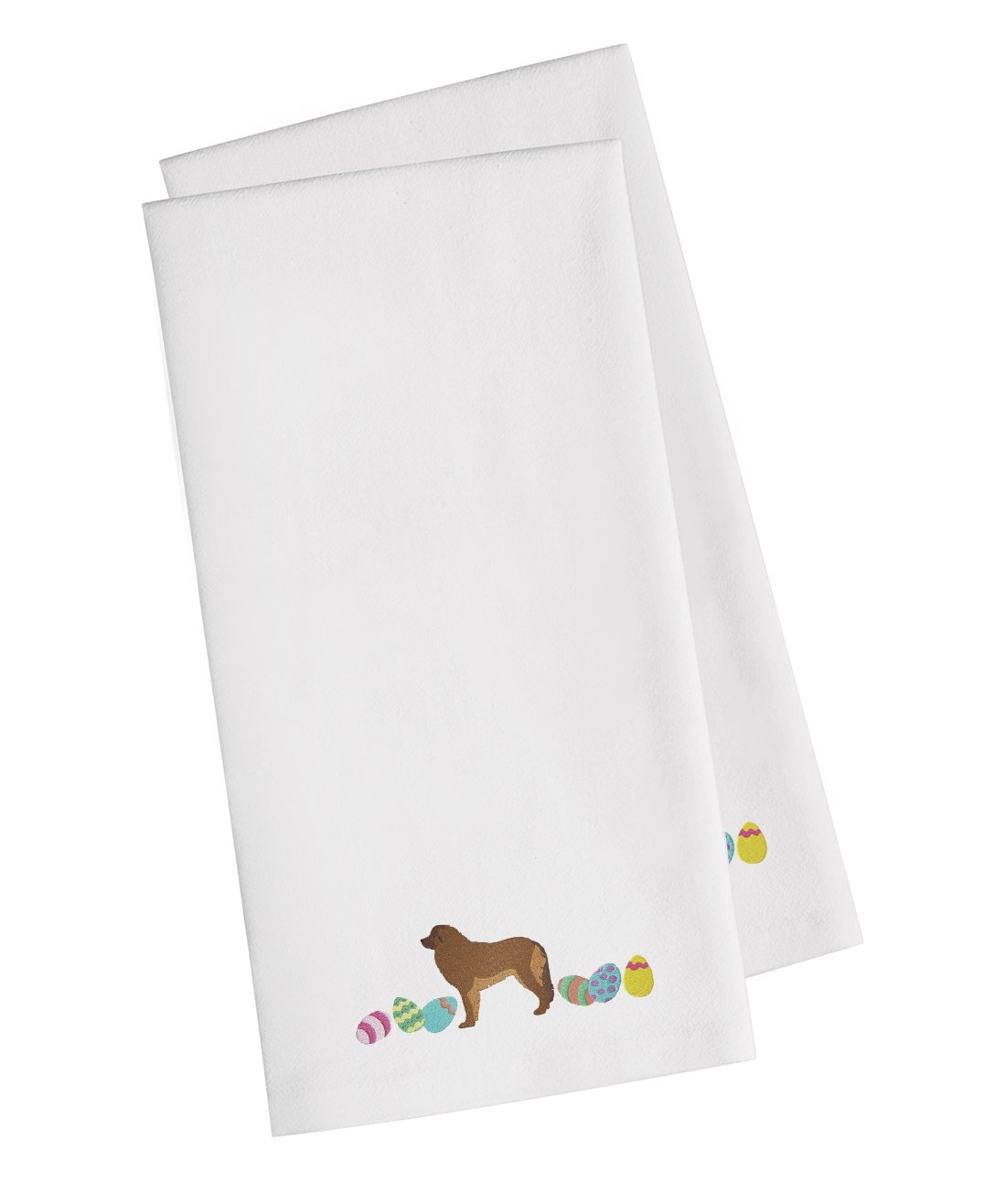 Leonberger Easter White Embroidered Towel Set of 2 Decorative Bathroom Guest Hand Towel for Hand, Face, Tea, Dishcloth, 19 X 25, White