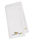 Neopolitan Mastiff Easter White Embroidered Towel Set of 2 Decorative Bathroom Guest Hand Towel for Hand, Face, Tea, Dishcloth, 19 X 25, White