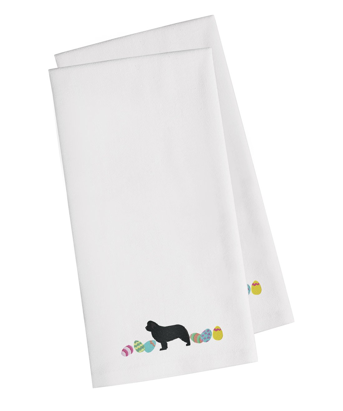 Newfoundland Easter White Embroidered Towel Set of 2 Decorative Bathroom Guest Hand Towel for Hand, Face, Tea, Dishcloth, 19 X 25, White