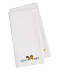 Pekingese Easter White Embroidered Towel Set of 2 Decorative Bathroom Guest Hand Towel for Hand, Face, Tea, Dishcloth, 19 X 25, White