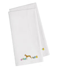 Pharaoh Hound Easter White Embroidered Towel Set of 2 Decorative Bathroom Guest Hand Towel for Hand, Face, Tea, Dishcloth, 19 X 25, White