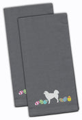 Polish Tatra Sheepdog Easter Gray Embroidered Towel Set of 2