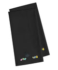 Poodle Easter Black Embroidered Towel Set of 2 Decorative Bathroom Guest Hand Towel for Hand, Face, Tea, Dishcloth, 19 X 25, Black