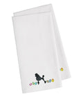 Poodle Easter White Embroidered Towel Set of 2 Decorative Bathroom Guest Hand Towel for Hand, Face, Tea, Dishcloth, 19 X 25, White