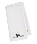 Portuguese Water Dog Easter White Embroidered Towel Set of 2 Decorative Bathroom Guest Hand Towel for Hand, Face, Tea, Dishcloth, 19 X 25, White