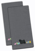 Puli Easter Gray Embroidered Towel Set of 2