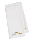 Borzoi Easter White Embroidered Towel Set of 2 Decorative Bathroom Guest Hand Towel for Hand, Face, Tea, Dishcloth, 19 X 25, White