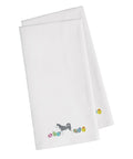 Siberian Husky Easter White Embroidered Towel Set of 2 Decorative Bathroom Guest Hand Towel for Hand, Face, Tea, Dishcloth, 19 X 25, White