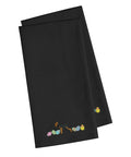 Welsh Terrier Easter Black Embroidered Towel Set of 2 Decorative Bathroom Guest Hand Towel for Hand, Face, Tea, Dishcloth, 19 X 25, Black