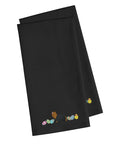 Yorkie Yorkshire Terrier Easter Black Embroidered Towel Set of 2 Decorative Bathroom Guest Hand Towel for Hand, Face, Tea, Dishcloth, 19 X 25, Black