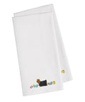 Yorkie Yorkshire Terrier Easter White Embroidered Towel Set of 2 Decorative Bathroom Guest Hand Towel for Hand, Face, Tea, Dishcloth, 19 X 25, White