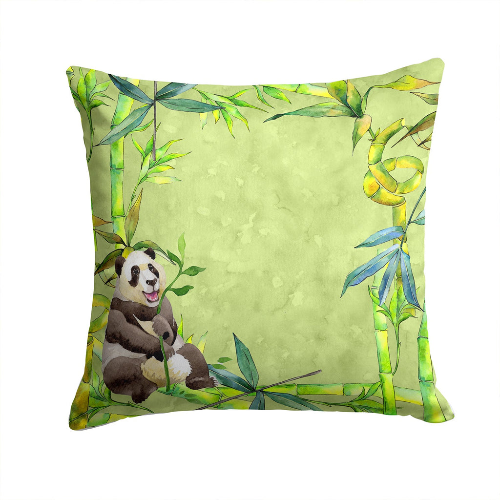 Panda Bear and Bamboo Decorative Throw Pillow 14x14 Indoor Outdoor Accent Cushion, Fabric Cover with Insert for Sofa, Bed, Porch & Living Room