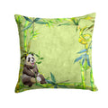 Panda Bear and Bamboo Decorative Throw Pillow 14x14 Indoor Outdoor Accent Cushion, Fabric Cover with Insert for Sofa, Bed, Porch & Living Room