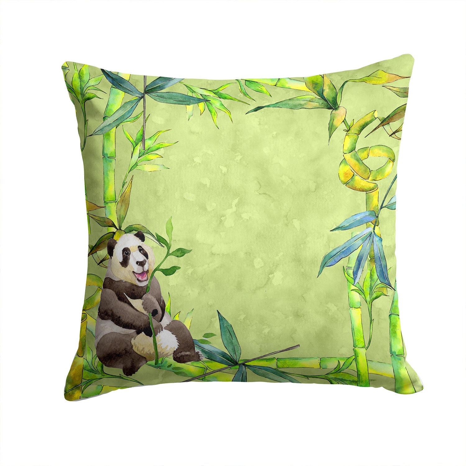 Panda Bear and Bamboo Decorative Throw Pillow 14x14 Indoor Outdoor Accent Cushion, Fabric Cover with Insert for Sofa, Bed, Porch & Living Room
