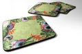 Tropical Foam Coasters Set of 4 Cup Coasters for Indoor Outdoor, Tabletop Protection, Anti Slip, Mouse pad Material