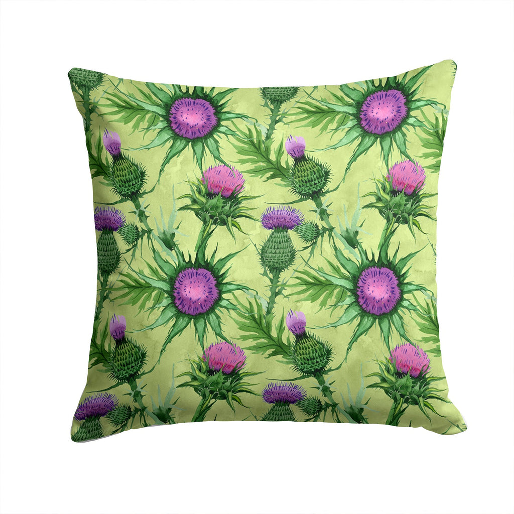 Thistle Decorative Throw Pillow 14x14 Indoor Outdoor Accent Cushion, Fabric Cover with Insert for Sofa, Bed, Porch & Living Room